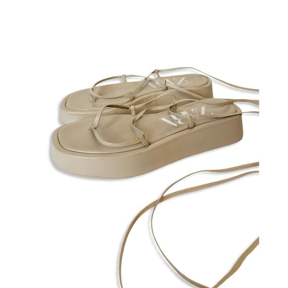 Zara platform wrap sandals - 7 - Picture 3 of 4